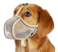 Mayerzon Bozal para perro para evitar mordeduras y masticar, bozales de malla suave para cachorros para perros pequeños y medianos, protector bucal transpirable reflectante ajustable para el aseo y