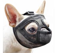 Mayerzon Bozal para Perros de hocico Corto, para respiración Completa, de Malla Flexible, shih tzu, Pug y Bulldog, Aseo, Paseos, Permite darle de Beber y Comer, impide Que muerda y recoja restos