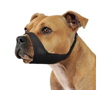 Mayerzon Bozal Pitbull, bozal suave para American Bully Bulldog Boxers Rottweilers, bozal masticable antiladridos para aseo, bozal de tela para perros medianos y grandes
