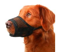 Mayerzon Dog Muzzle, Breathable Mesh Puppy Muzzles for Small Medium Large Dogs Jack Russell Terrier Dachshund Beagle Golden Retriever for Biting Chewing Grooming, with Adjustable Hook and Loop