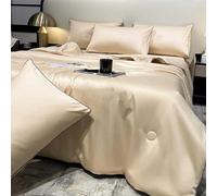 MAYFABD Edredón De Seda De Hielo Simple De Verano Manta De Verano De Seda Helada Premium Edredón De Aire Acondicionado Colcha Lavable Seda De Hielo Simple para Dormir Fresco,A,4 Piece Set 200x 230cm