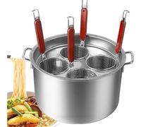 MAYFABD Olla De Cocina Juego De Cocedor De Pasta Comercial Juego De Insertos para Cocedor De Pasta De 3 4 5 6 Agujeros Juego De Insertos con Divisor Y Colador Colador Ollas,6 Holes
