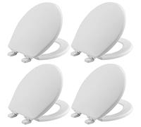 Mayfair 880SL4P 000 Caswell - Asiento de inodoro que se cierra lentamente y nunca se afloja de plástico de larga duración, color blanco, redondo