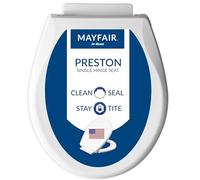 Mayfair 898SLW 000 Preston - Asiento de inodoro con bisagra simple, fácil de limpiar, color blanco, redondo