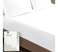 Mayfair Linen 100% Egyptian Cotton Queen Fitted Sheet Only - 600 Thread Count Cotton Fitted Sheet Queen, Soft, Durable, Cooling 16" Deep Pocket Sateen Weave Bottom, Luxury Hotel Quality - White