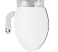 Mayfair MAYFAIR Kendall - Paquete de bidé, asiento de inodoro de cierre lento que nunca afloja con ajuste perfecto, spray de agua dulce, no eléctrico, bidé fácil de instalar, alargado, color blanco