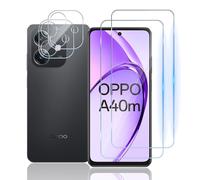 Mayfun Protector de Pantalla para OPPO A40 4G/OPPO A40m 4G/OPPO A60 5G, [2+2 Piezas] Cristal Templado y Protector de Lente de Cámara, 9H Dureza, Antiarañazos, Sin Burbujas Vidrio Templado