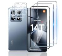 Mayfun Protector de Pantalla para Xiaomi 14T Protector, [2+2 Piezas] Cristal Templado y Protector de Lente de Cámara con Marco Instalación Fácil, 9H Dureza, Antiarañazos, Sin Burbujas Vidrio Templado