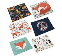MayGreeny Juego de 6 manteles Individuales de algodón y Lino, manteles Infantiles, Lavables, Antideslizantes y fáciles de Limpiar, 42 x 32 cm Salvamanteles Individuales (Fox)