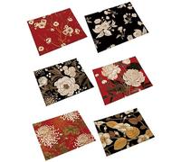 MayGreeny Juego de 6 manteles Individuales de algodón y Lino, manteles Infantiles, Lavables, Antideslizantes y fáciles de Limpiar, 42 x 32 cm Salvamanteles Individuales (Negro y Rojo)