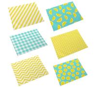 MayGreeny Juego de 6 manteles Individuales de algodón y Lino, manteles Infantiles, Lavables, Antideslizantes y fáciles de Limpiar, 42 x 32 cm Salvamanteles Individuales (Azul-Amarillo)