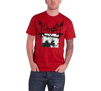 Mayhem de los hombres T Shirt rojo Death crush Hanging Photo band Oficial