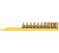 Mayhew Tools 16004 Juego de accionamiento doble de perfil bajo recubierto de titanio, SAE Hex, 10 piezas
