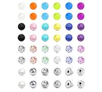 Mayhoop 48pcs 16G 3mm Bolas de Piercing - Acero Quirúrgico o Bolas de Plástico de Repuesto para Labio, Labret, Septum, Ceja, Helix, Tragus, Rook