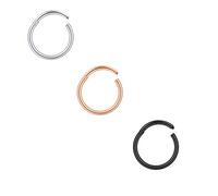 Mayhoop Aro Nariz segmento Septum clicker 3 Piezas 8mm Piercing Nariz Aros de Labio segmento Acero Inoxidable 16G Mujer Hombre Ni?a Joyería Piercing