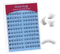 Mayhug Extensiones de pestañas, 120 unidades de pestañas individuales, racimos de rizos en D, ojo de gato aspecto natural (CelesteBeam)