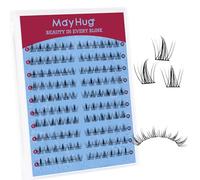 Mayhug Extensiones de pestañas, 120 unidades de pestañas individuales, racimos de rizos en D, ojo de gato aspecto natural (NebulaGleam)