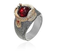 MayiaHey Anillo de dragón, anillo de dragón de oro con diamantes de imitación para hombres, anillo de dragón nórdico vikingo, joyería de dragón, anillo de dragón celta brillante, anillo de banda de