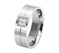 MAYIYAHO Anillo de Acero Inoxidable de Color Plateado para Hombres Línea ranurada Delgada AAA Anillo de incrustación de circón de Moda Banda de Boda para Hombres