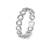 MAYIYAHO Anillos abiertos en forma de corazón hueco de plata Diseño de bucle de damas Anillos de corazón ajustables Regalos de joyería para anillos de mujer