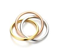 MAYIYAHO Anillos de Acero Inoxidable entrelazados de Acero Inoxidable entrelazados de Tres Colores de Estilo clásico de Moda para Mujeres