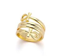 MAYIYAHO Anillos egipcios en Espiral Doble para Mujeres Hombres Anillo gótico Vintage de Acero Inoxidable 2022 Tendencia Estética clásica Jewerly Bague Femme