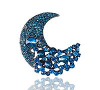 MAYIYAHO Broches de Luna de Cristal Blanco púrpura Mujeres Hombres Media Luna Bodas Banquete Broche alfileres Regalos