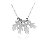 MAYIYAHO Colgante de Acero Inoxidable para niños y niñas, Collar Personalizado para Mujeres y niños, Collares con Cuentas de Fecha y Nombre Grabado, Regalo de joyería Familiar