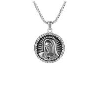 MAYIYAHO pequeña matrona María Colgante de Acero Collar de oración Amuleto 60CM Cadena joyería Religiosa Iglesia Virgen maría Collar