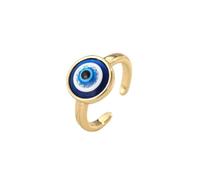 MAYIYAHO Vintage Azul Esmalte Mal de Ojo Anillo para Las Mujeres Bohemia Simple Redonda turca Cuentas de Ojo Abierto Anillo de Dedo joyería Regalo