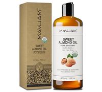 MAYJAM Aceite de Almendras Dulces Bio 473ML para Piel, Cabello, Masaje | Aceite Corporal de Almendras Prensadas en Frío 100% Puro Natural, Hidratante & Nutritivo, Organic Sweet Almond Oil
