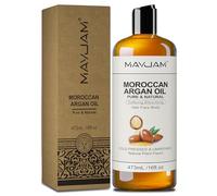 MAYJAM Aceite de argán orgánico 473 ml, aceite corporal para cara, piel, cabello, aceite de argán prensado en frío, puro natural, aceite de cuidado hidratante y antienvejecimiento, orgánico USDA