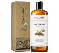 MAYJAM Aceite de jojoba orgánico 473 ml, aceite corporal para cara, piel, cabello, aceite de jojoba prensado en frío, aceite de jojoba puro natural, hidratante y antienvejecimiento, aceite de jojoba