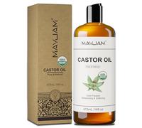 MAYJAM Aceite de ricino orgánico 473 ml, USDA Organic 100% puro aceite para el crecimiento del cabello, aceite de ricino prensado en frío para pestañas, cejas, aceite portador para el cuidado de la