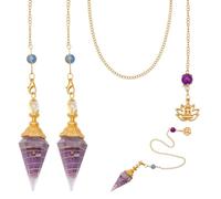 MAYJOYDIY 1 juego de cristal colgantes de cuarzo natural cono afilado hexagonal cristal 26,7 cm transparente colgantes de piedras preciosas Reiki para suministros brujería herramientas adivinación