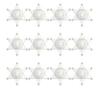 MAYJOYDIY 12 insignias de sheriff de policía occidental, estrella del oeste, broche de plástico, insignia de policía, insignia de fiesta de vaquero para cosplay, disfraz de juego, Plástico