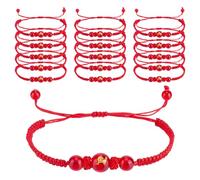 MAYJOYDIY 16 piezas pulsera del signo del zodiaco chino del año del caballo 2026 hilo rojo pulsera trenzada ajustable animal tejido a mano cordón regalo para mujeres hombres