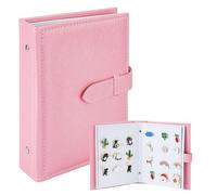 MAYJOYDIY 2 cuadernos de exhibición de pines esmaltados con 4 páginas de 19 x 14 cm, organizador de aretes, libro de almacenamiento de joyas con cubierta de piel sintética, estuche portátil de viaje