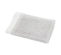 MAYJOYDIY 2 piezas de 44 x 30 cm, tela elástica con diamantes de imitación de color blanco AB para planchar, malla elástica brillante para vestidos, redes, ropa, bolsos, decoraciones de fiesta
