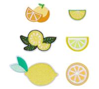 MAYJOYDIY 24 parches termoadhesivos de limón bordado para coser en el tema de la fruta para la ropa mochilas camisetas vaqueros faldas sombreros bolsas (6 estilos)