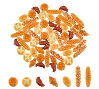 MAYJOYDIY 70 piezas de pan de alimentos en miniatura casa de muñecas panadería pan croissant accesorios pequeñas cosas de resina mini cocina para bricolaje artesanía hogar cocina jardín exhibición