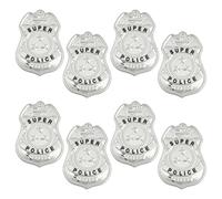 MAYJOYDIY 8 piezas plateadas de policía insignia de sheriff policía pin policía juego de rol broche accesorios de Halloween Cop Cosplay Accesorios de disfraz para cowboy uniforme cosplay fiesta