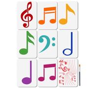 MAYJOYDIY 9 plantillas de notas musicales de ritmo musical, 29,7 x 21 cm, reutilizables, juego de plantillas de notación musical para pintar sobre muebles de madera, lienzo, decoración de papel de