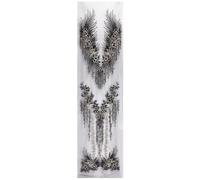 MAYJOYDIY Aplique de encaje floral con lentejuelas negras en 3D, bordado floral para tocado, ropa, accesorios de novia, suministros de manualidades, bricolaje