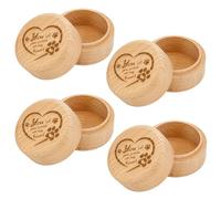 MAYJOYDIY - Caja conmemorativa redonda de madera de 5,3 cm con grabado de pata de animal empresa, diseño de corazón para animales, guardabosques y perros