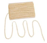 MAYJOYDIY Hilo trenzado dorado 20 m, 5 mm, hilo metálico, ribete de encaje poliéster, decorativo, bolsa de costura, manualidades, disfraces, cortinas de lámparas