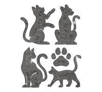 MAYJOYDIY Impresión termoadhesiva con diseño de gatos negros, 29,7 x 21 cm, diseño de huellas de gato para camisetas, chaquetas, bolsos, vaqueros, decoración
