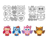 MAYJOYDIY Lindas plantillas de estampado de metal en forma de búho, plantillas de estampado de animales del bosque, plantillas de estampado de lazo y horquilla, plantillas de estampado en relieve para