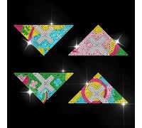 MAYJOYDIY Marcapáginas triangular con piedras brillantes de cruz Iron on Decal piel Marcapáginas esquina Hotfix Transfer Sticker Heat Transfer Applique para camisas, bolsos, vaqueros, chaquetas