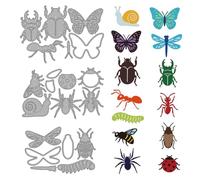MAYJOYDIY Mariposa escarabajo metal troquelado insectos matrices de corte hormigas mariquitas plantilla en relieve araña libélula acero al carbono plantillas de corte para fabricación de tarjetas